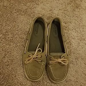 Brown boat shoes